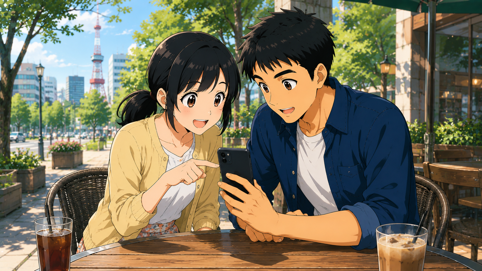 スマホでM'sC Logisticsの求人を見つけて盛り上がるゆきのと大地